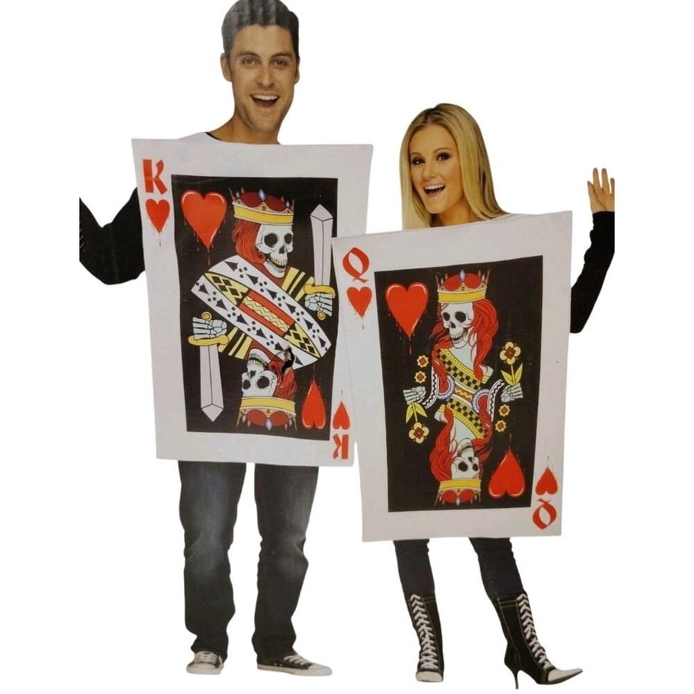 King and Queen Of Hearts Couple Halloween Costume Set NEW WITH TAGS